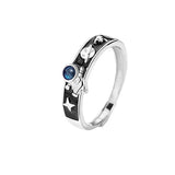 Astronaut Couple Rings Crystal 925 Silver Ring For Lady Wedding Accessories
