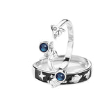 Astronaut Couple Rings Crystal 925 Silver Ring For Lady Wedding Accessories