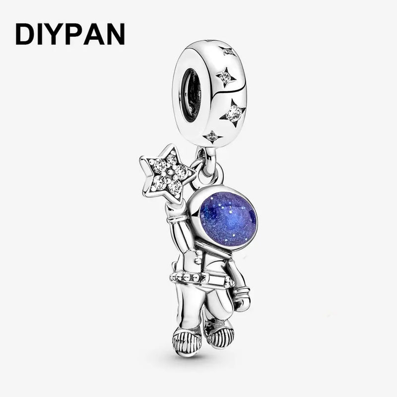 Astronaut In Galaxy Dangle Charm for Pan Charms Bracelet