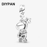 Astronaut In Galaxy Dangle Charm for Pan Charms Bracelet