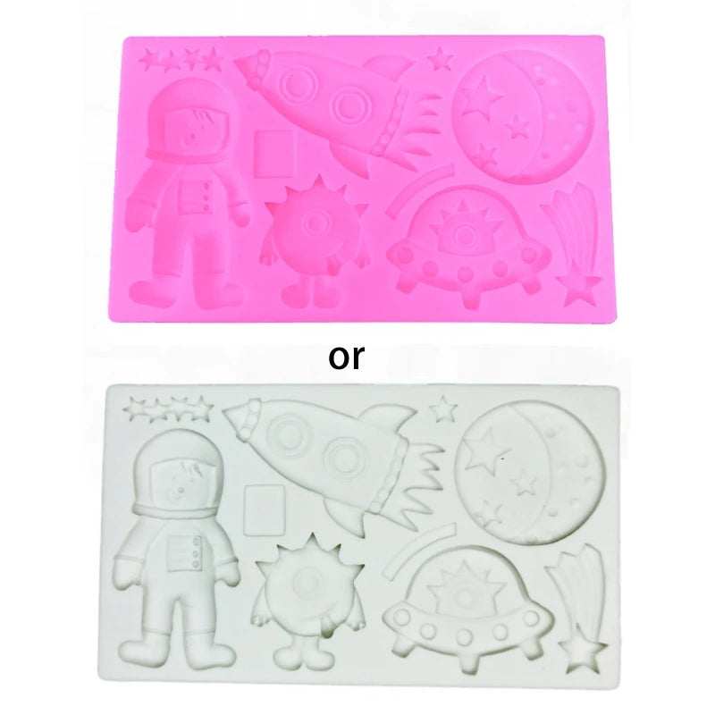 Astronaut Silicone Cake Mold Space Theme Cupcake Toppers