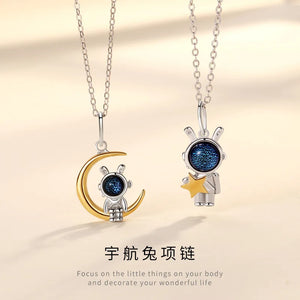 Astronautic Rabbit Necklace for Couples