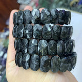 Astrophyllite Hornblende Arfvedsonite Stone Beads Bracelet