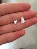 Asymmetric Earrings Real 925 Sterling Silver Geometric Studs