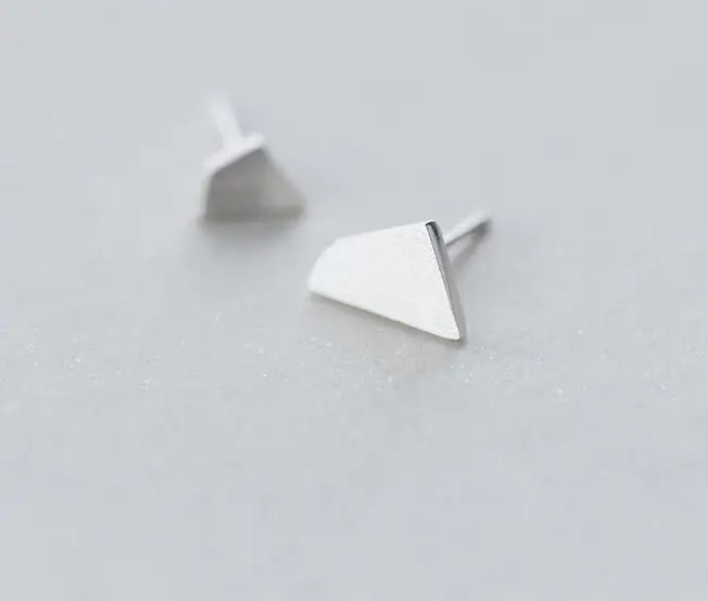 Asymmetric Earrings Real 925 Sterling Silver Geometric Studs