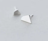 Asymmetric Earrings Real 925 Sterling Silver Geometric Studs