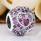 Arrow Pierces Loved Heart Rob Bot Charms 925 Sterling Silver Bead Jewelry