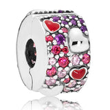 Hearts Of Love Ball Safety Charm 925 Silver Bead Fit Bracelet