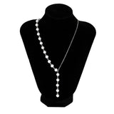 Asymmetric Pearl Necklace Women European and American Niche Y-Shaped Dress