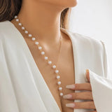 Asymmetric Pearl Necklace Women European and American Niche Y-Shaped Dress
