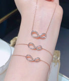 Asymmetric Infinity Endless Love Pendant Necklace Silver Jewelry