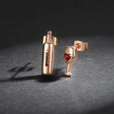 Love Wine Earrings Red Crystal Studs