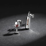 Love Wine Earrings Red Crystal Studs