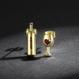 Love Wine Earrings Red Crystal Studs