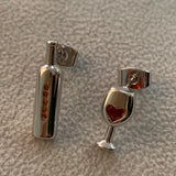 Love Wine Earrings Red Crystal Studs