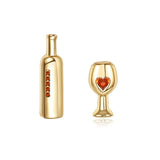 Love Wine Earrings Red Crystal Studs