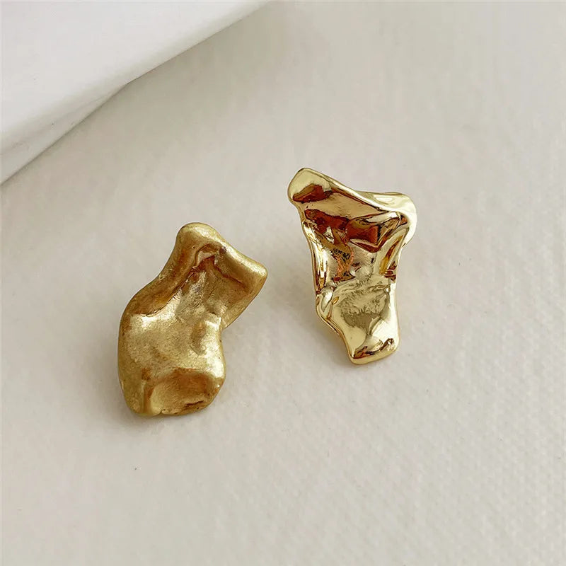 Asymmetric Metal Irregular Earrings Ms Jewelry Accessories