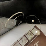 Metal Pearl Crystal Earrings Korean Style Wedding Accessories