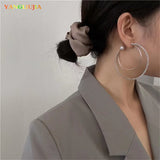 Metal Pearl Crystal Earrings Korean Style Wedding Accessories