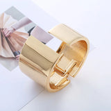 Asymmetric Mirror Metal Cuff Bracelet for Women