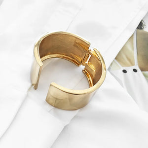 Asymmetric Mirror Metal Cuff Bracelet for Women