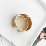 Asymmetric Mirror Metal Cuff Bracelet for Women