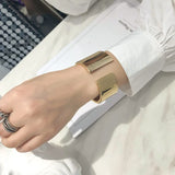Asymmetric Mirror Metal Cuff Bracelet for Women