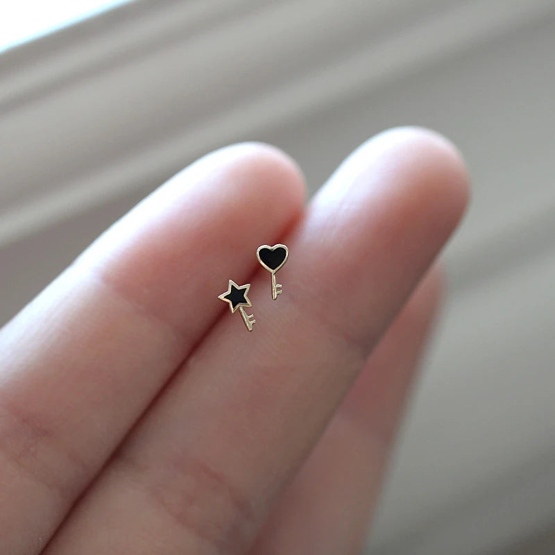 925 Silver Lock Star Earrings Women Wedding Jewelry