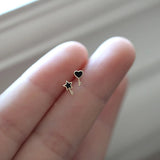 925 Silver Lock Star Earrings Women Wedding Jewelry