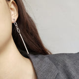 Tassel Drop Earrings Crystal 925 Silver