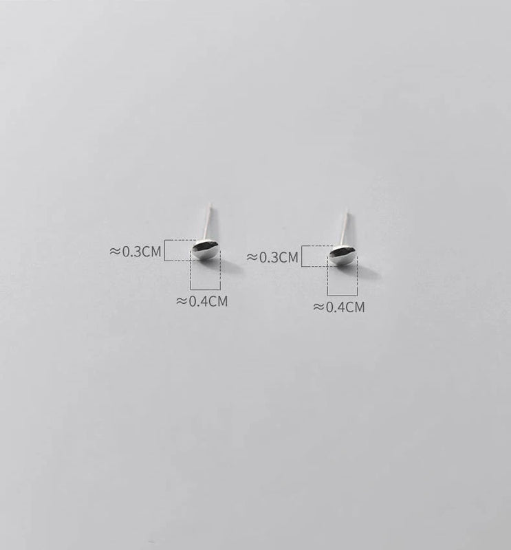 925 Silver Stud Earrings Small Asymmetrical Stone