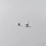 925 Silver Stud Earrings Small Asymmetrical Stone