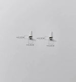 925 Silver Stud Earrings Small Asymmetrical Stone