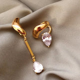 Asymmetrical Zircon Drop Pendant Set