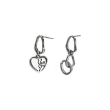 925 Silver Sterling Heart Chain Earrings For Women