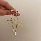 Asymmetry Pearl Earrings European American Style Stud Earrings