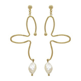 Asymmetry Pearl Earrings European American Style Stud Earrings