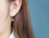 925-STERLING-SILVER Musical Note Ear Threader Earrings Long Dangle