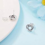 Sterling Silver Stud Earrings Christmas Gift for Woman