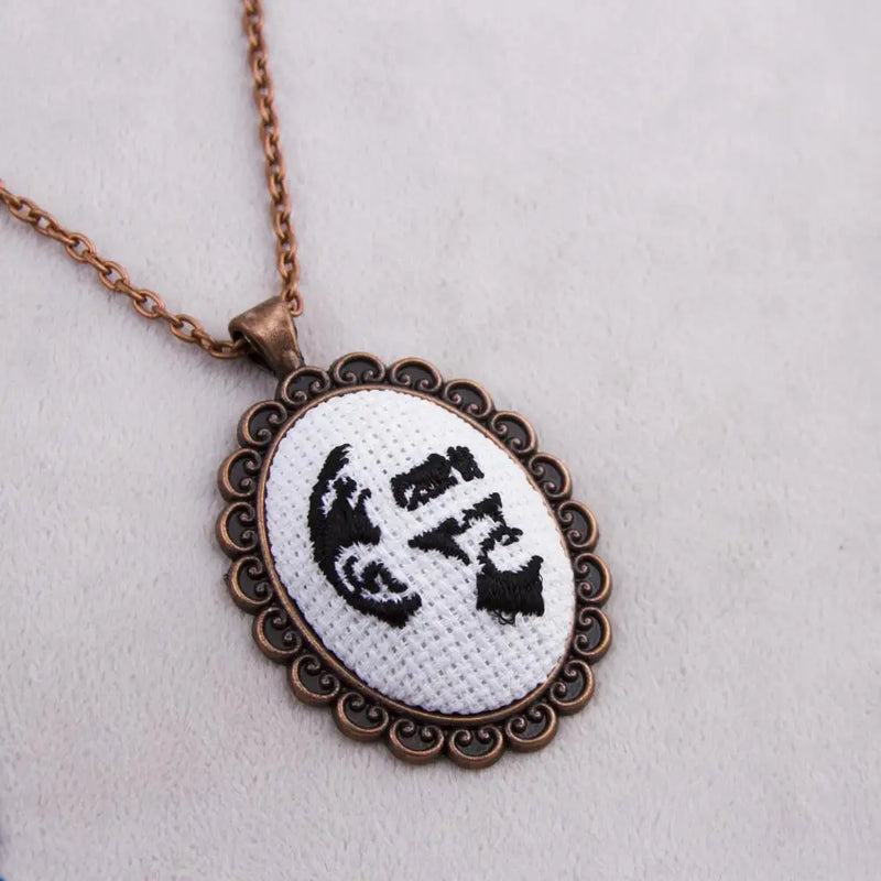 Ataturk Cross Stitch Etamin Necklace
