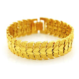 Atmospheric 24K Plated Thickened Large Bracelet Flower Heart-Shaped Bracelet