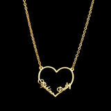 Atoztide Stainless Steel 2 Name Heart Necklace Letter Choker Necklace Pendant