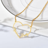 Atoztide Stainless Steel 2 Name Heart Necklace Letter Choker Necklace Pendant