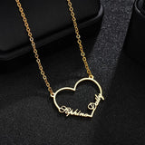 Atoztide Stainless Steel 2 Name Heart Necklace Letter Choker Necklace Pendant