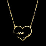 Heartbeat Nameplate Necklace Personalized for Women