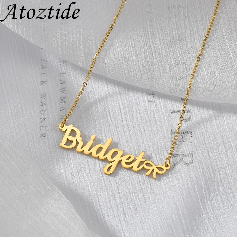 Custom Butterfly Name Necklace for Women