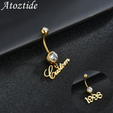 Custom Name Sexy Navel Piercing Bar