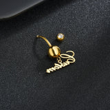 Custom Name Sexy Navel Piercing Bar