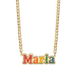 Atoztide Custom Name Necklace Stainless Steel Women 4mm NK Cuban Chain Pendant