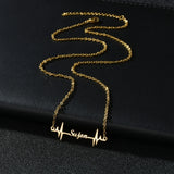 Atoztide Heartbeat Name Necklace Birth Date Pendants
